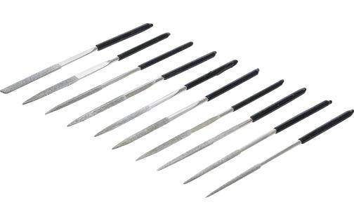 Diamond File Set BGS straight 140 x 3 mm 10 pcs.