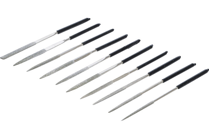 Diamond File Set BGS straight 140 x 3 mm 10 pcs.