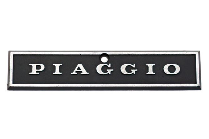 Badge w. trim Piaggio black / chrome