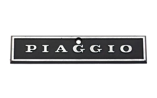 Badge w. trim Piaggio black / chrome