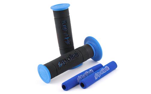 Grips + Brake Lever Foam Sleeves Polini black / blue