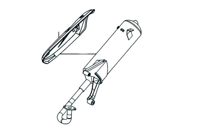 Exhaust Kymco Agility 50cc 4-stroke 10 inch