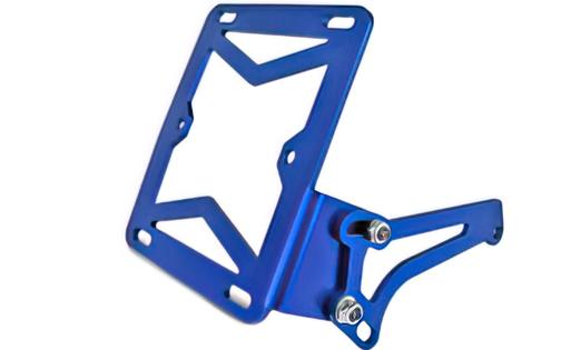 License Plate Holder side-mount blue