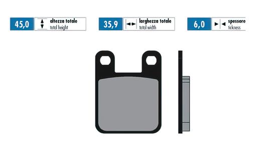 Brake Pads Polini sintered Derbi / Peugeot / Rieju