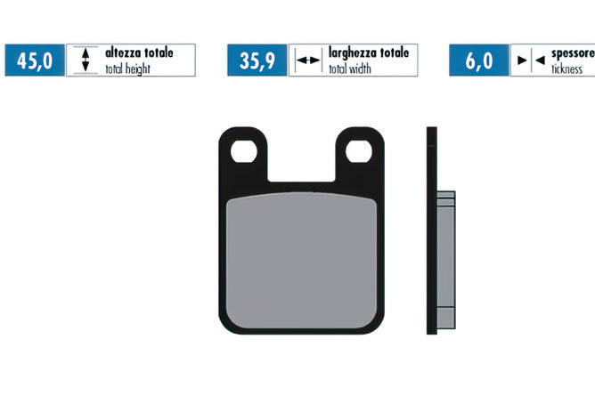 Brake Pads Polini sintered Derbi / Peugeot / Rieju