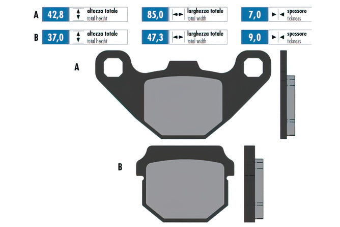 Brake Pads Polini Original Derbi / Peugeot