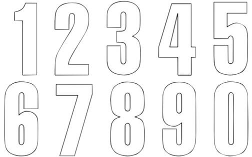 Number Sticker x3 Blackbird #5 13X7cm white