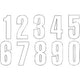 Number Sticker x3 Blackbird #6 13X7cm white