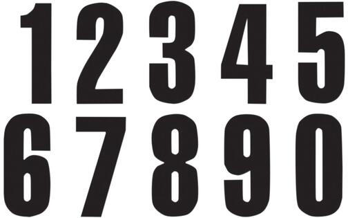 Number Sticker x3 Blackbird #4 13X7cm black