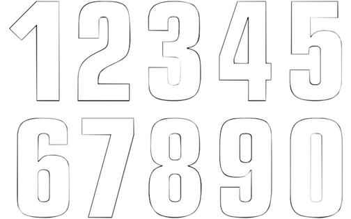 Number Sticker x3 Blackbird #5 16X7.5cm white