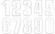 Number Sticker x3 Blackbird #6 16X7.5cm white
