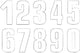 Number Sticker x3 Blackbird #6 16X7.5cm white