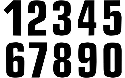 Number Sticker x3 Blackbird #7 16X7.5cm black