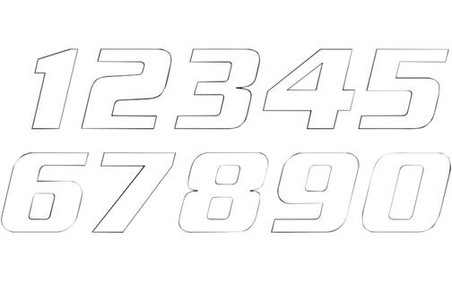 Number Sticker x3 Blackbird #6 20X25cm white