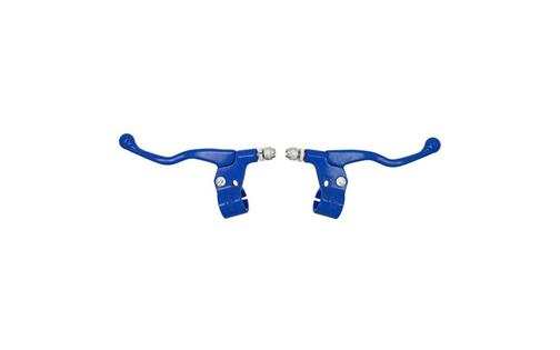 Brake Lever short w/ mount aluminium blue (x2)
