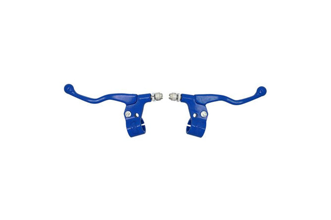 Brake Lever short w/ mount aluminium blue (x2)