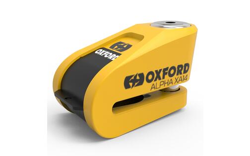 Disc Lock w/ alarm Alpha XA14 Oxford 14mm stainless steel yellow