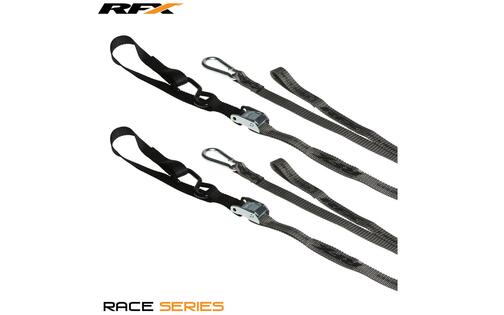 Tie Down Straps RFX Race Series 1,0 grey / black with loop & carabiner