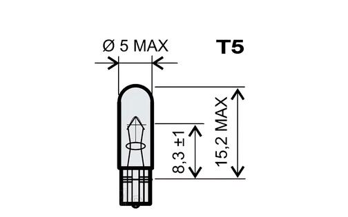 Wedge Base Lamp T5 12V 2.3W