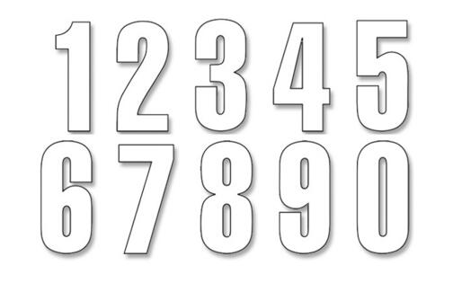 Number Stickers Blackbird #0-9 13x7cm white