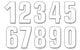 Number Stickers Blackbird #0-9 16x7cm white