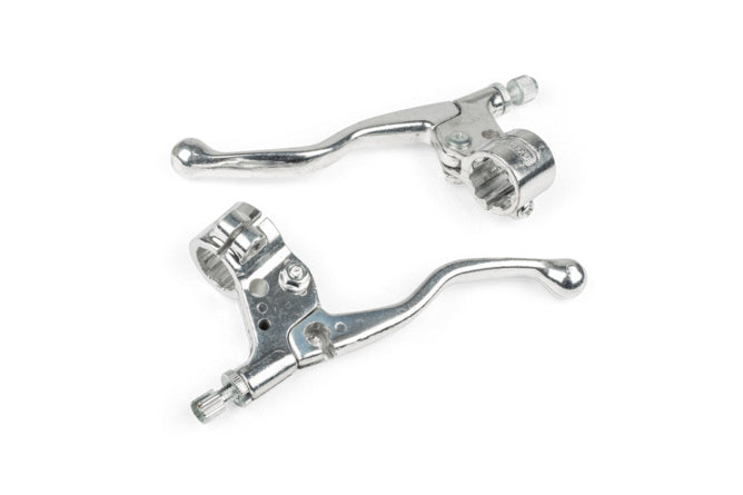 Brake Lever Set (x2) with mount short polished aluminium