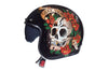 Open Face Helmet MT Helmets Le Mans 2 SV Skull & Rose black