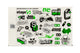 Sticker Set Stage6 A4 green