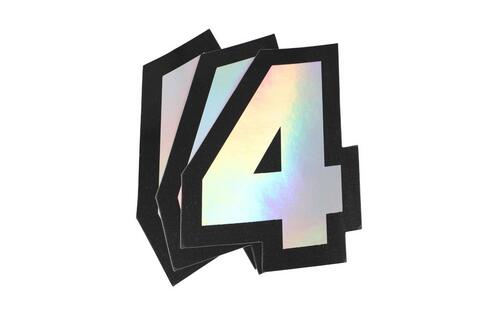 Sticker number 4 hologram Doppler 10x7,5cm (x3)