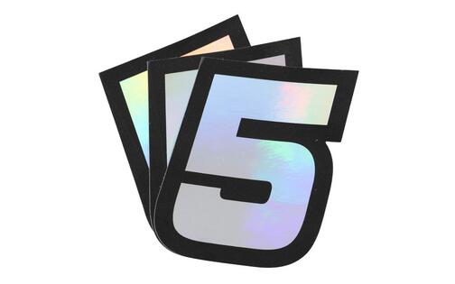 Sticker number 5 hologram Doppler 10x7,5cm (x3)