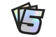 Sticker number 5 hologram Doppler 10x7,5cm (x3)