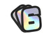 Sticker number 6 hologram Doppler 10x7,5cm (x3)