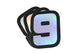 Sticker number 9 hologram Doppler 10x7,5cm (x3)