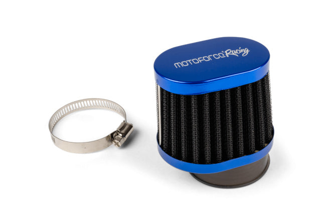 Air Filter offset Motoforce Racing type BMC 50mm PWK/VHST black / blue