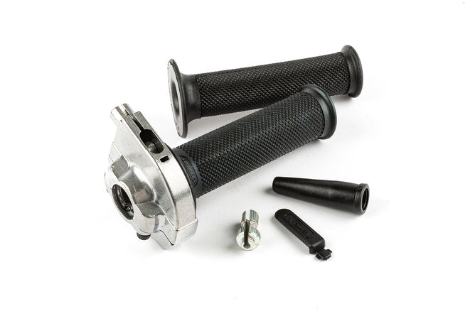Complet Throttle Grip 2T Tommaselli HF Vintage Silver