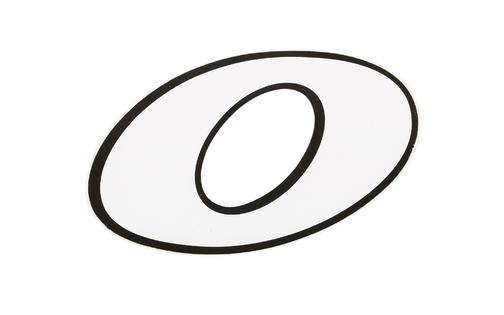 Sticker Start No, number 0, white with black outline, 13cm